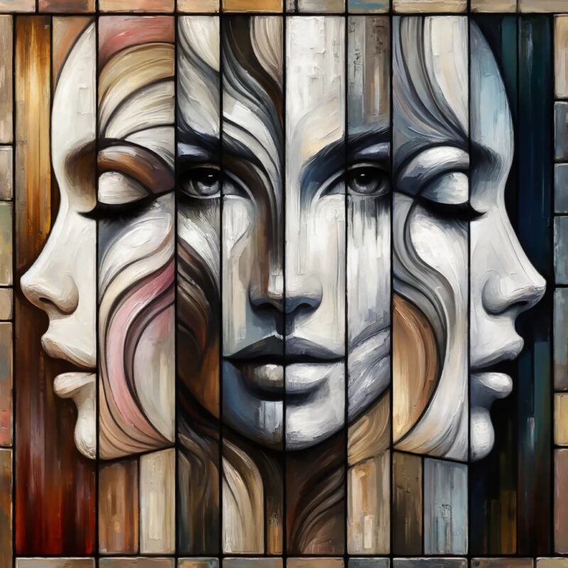 Strong woman with different stories